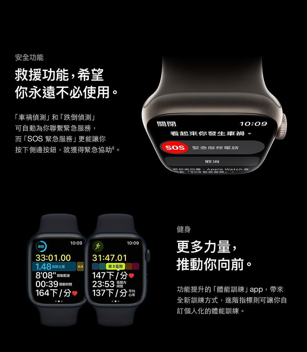 Apple Watch S8(GPS)銀色鋁金屬錶殼配白色運動錶帶_45mm(MP6N3TA/A)(美